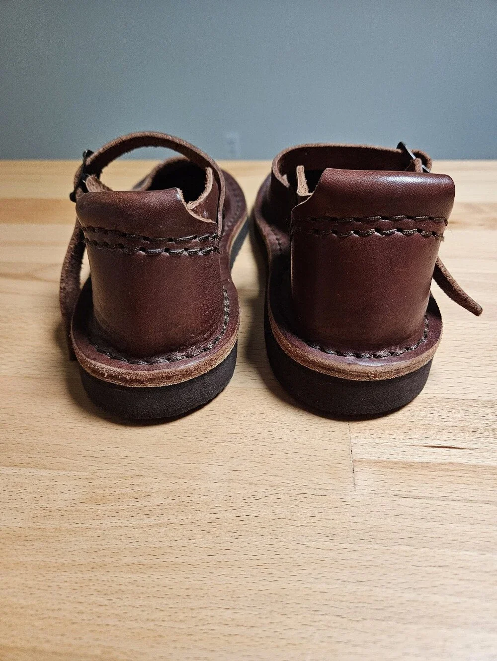 TrekLeather Tex Mary Jane Brown Leather Sandal Women's EU37